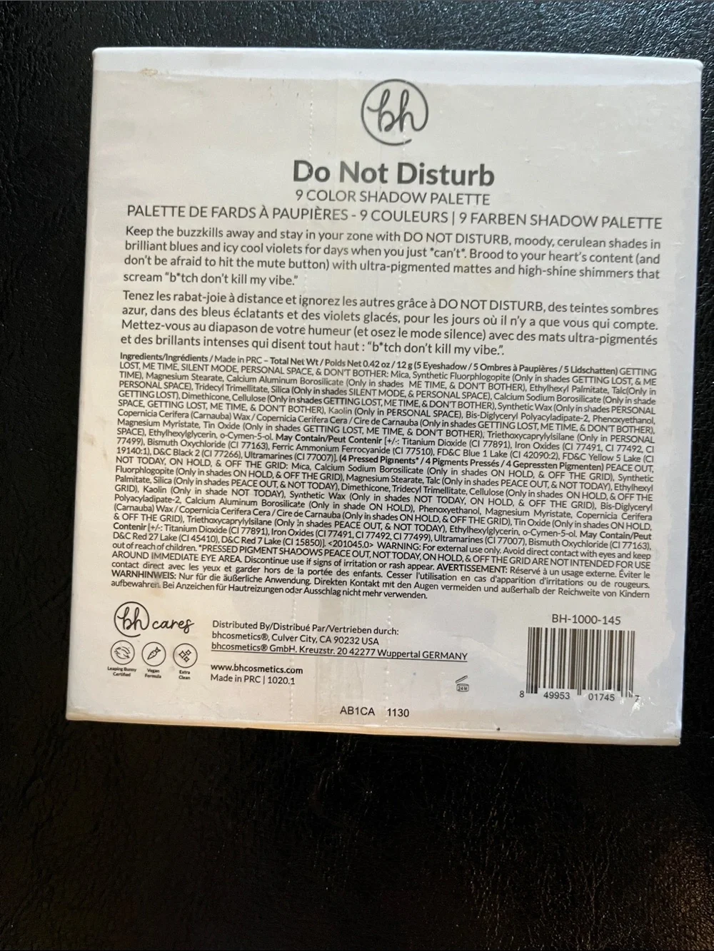BH Cosmetics Do Not Disturb Eyeshadow Palette — White & Black